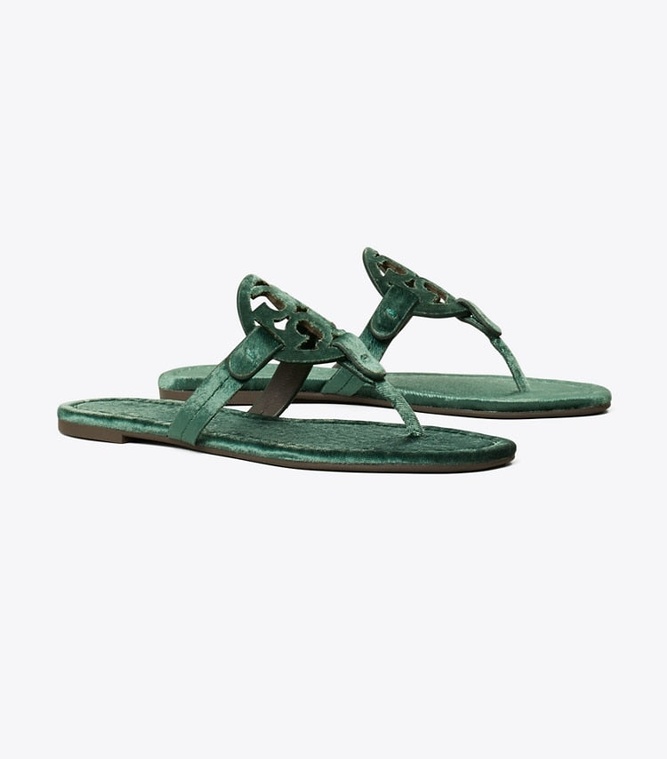 TORY BURCH Miller Velvet Sandal - Deep Teal image 0