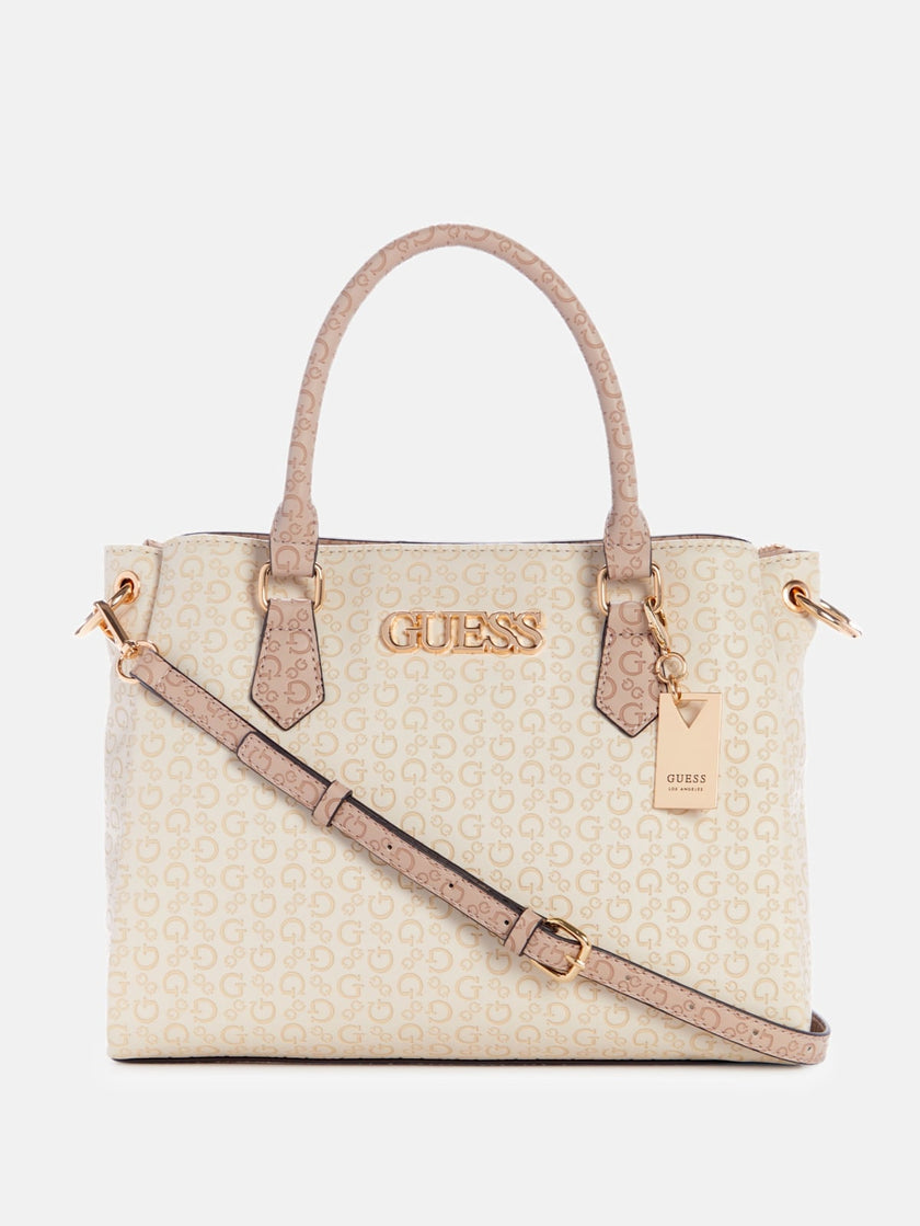 Guess Zakaria Debossed Logo Satchel - Neutral image 0