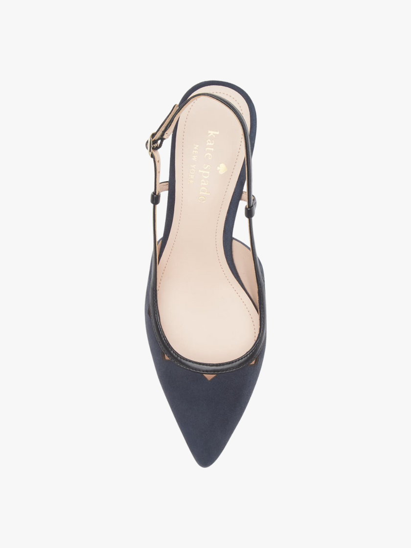 KATE SPADE Veyda Slingback Kitten Heel Pump (Women) - Blazer Blue/Black image 1
