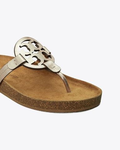 [AT DELHI] TORY BURCH Miller Cloud Sandal - Spark Gold / Natural image 1