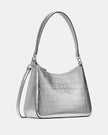 KATE SPADE Margot Metallic Croc Embossed Convertible Shoulder Bag - Silver image 3