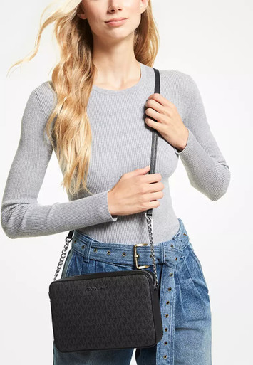 MICHAEL KORS Jet Set Large Logo EW Crossbody  Bag - Black image 1