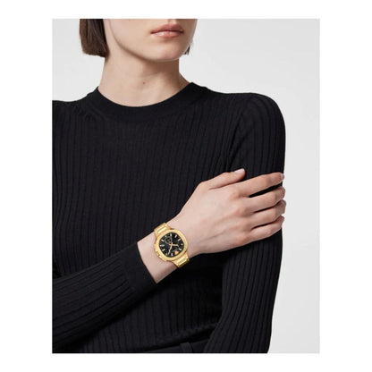 VERSACE V-Chrono Square IP Goldtone Stainless Steel Chronograph Watch/40MM image 2