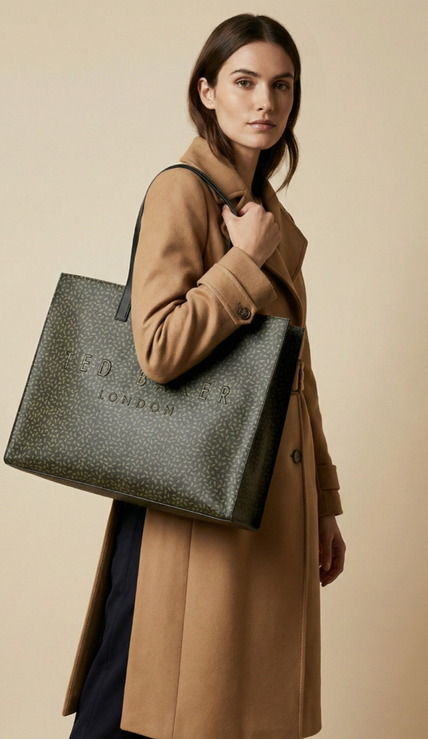 [AT DELHI] TED BAKER Ditsy Print PU Wide Icon Tote Bag image 0