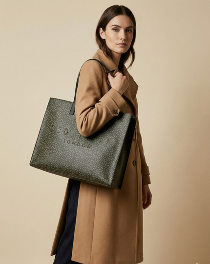 [AT DELHI] TED BAKER Ditsy Print PU Wide Icon Tote Bag image 0