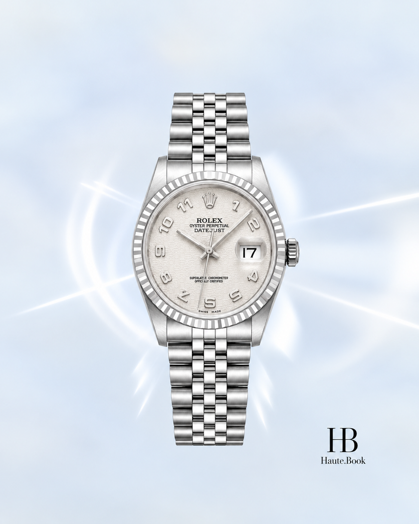 [Store Display] ROLEX Datejust Ivory Computer Jubilee White Gold Stainless Steel 36mm