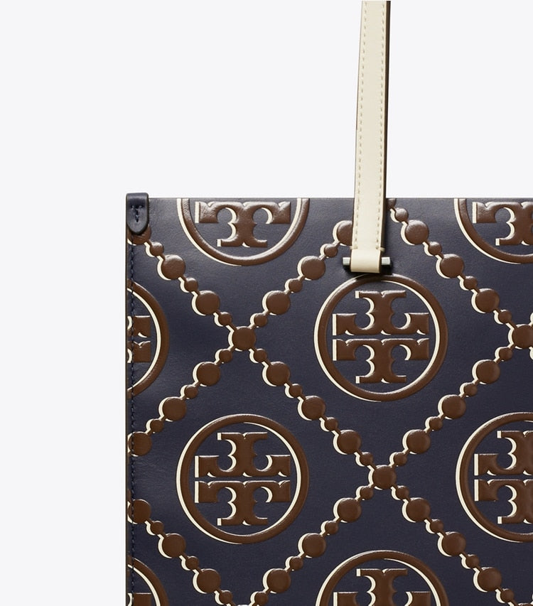 TORY BURCH T Monogram Contrast Embossed Tote - Tory Navy / John Coco image 2