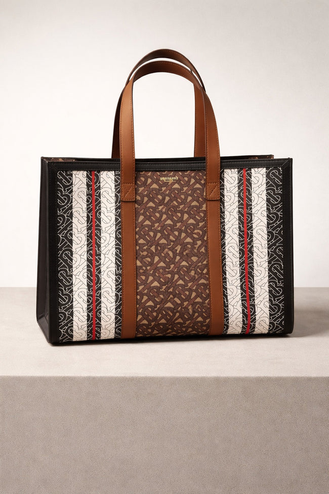 [AT DELHI] BURBERRY TB Monogram Stripe Tote Bag image 0