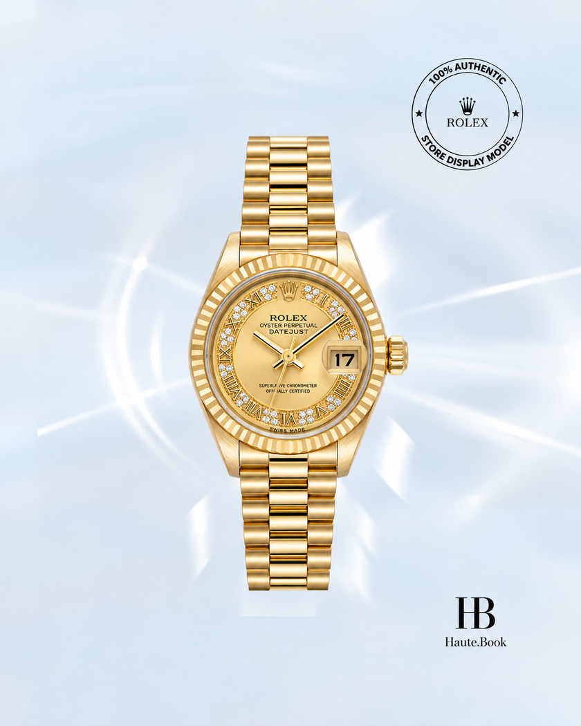 [Store Display] Rolex Datejust Champagne Mother-of-Pearl President 26 mm