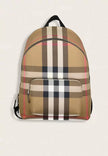 BURBERRY Jeff Check Backpack Taupe Brown image 0
