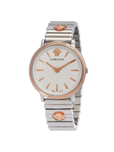 VERSACE  V Circle Quartz Silver/White Dial Men's Watch image 0