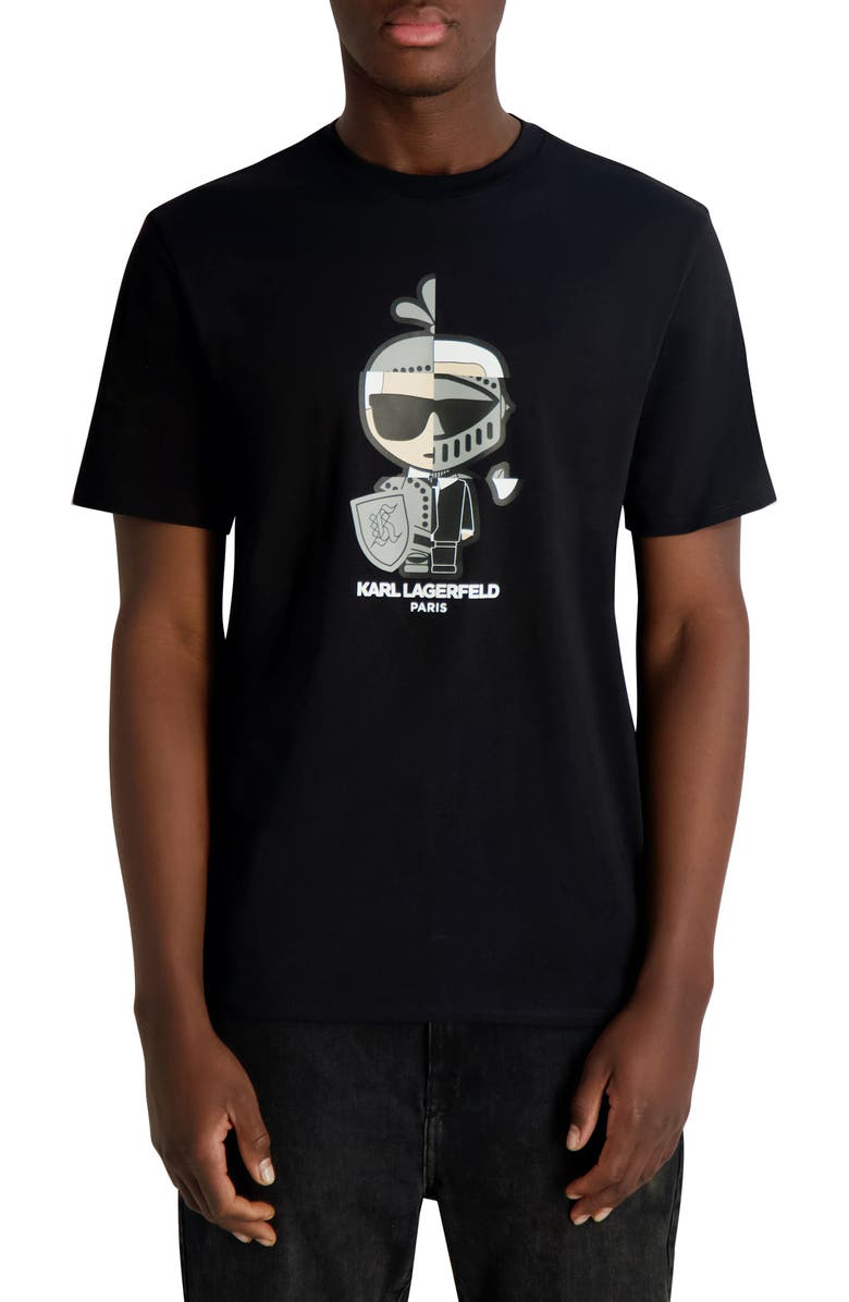 KARL LAGERFELD Split Personality Karl Graphic T-Shirt - Black, L image