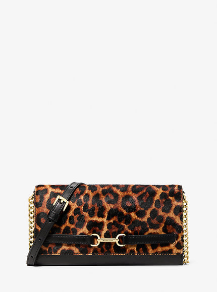 MICHAEL KORS Carson Large Leopard Print Calf Hair Crossbody Bag - Butterscotch image 0