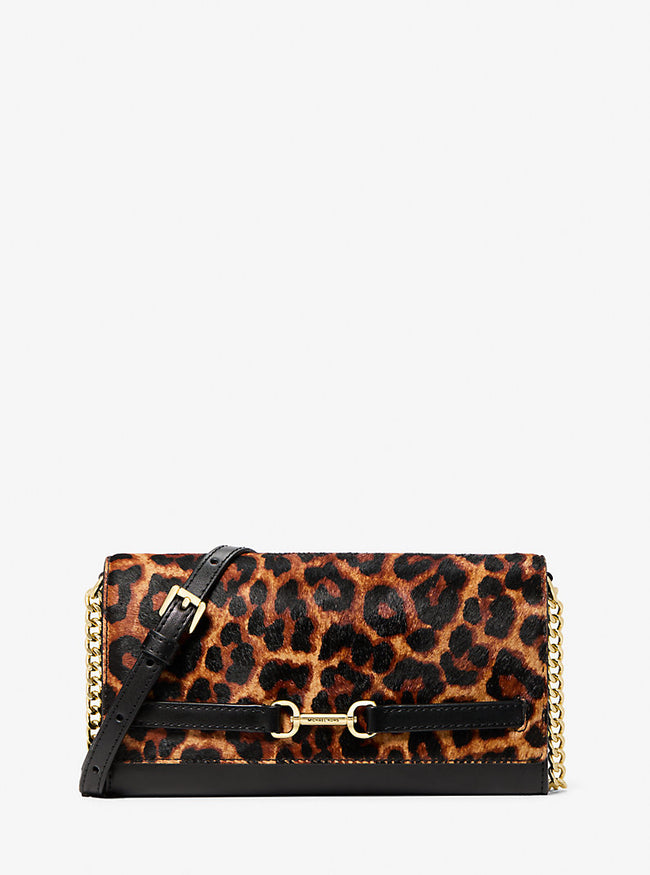 MICHAEL KORS Carson Large Leopard Print Calf Hair Crossbody Bag - Butterscotch image 0