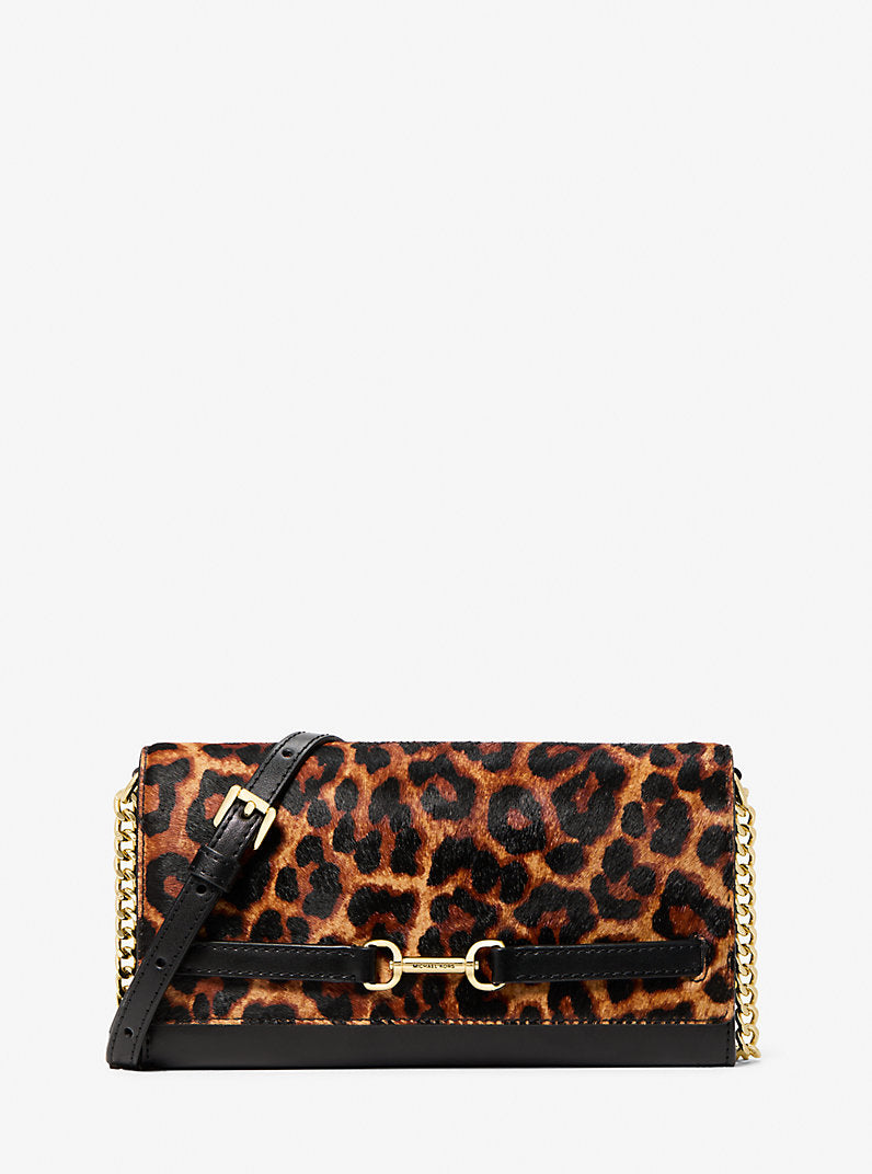 MICHAEL KORS Carson Large Leopard Print Calf Hair Crossbody Bag - Butterscotch image 0