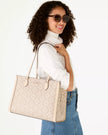 [AT DELHI] KATE SPADE Signature Spade Flower East West Large Laptop Tote - Dark Beige Multi image 1