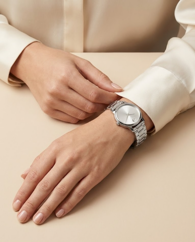 MOVADO 3600501 Silver Dial Analog Watch For Women (@Delhi Studio) image 0