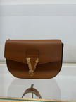 VERSACE Grainy Calf Leather Logo Crossbody Shoulder Bag image 3