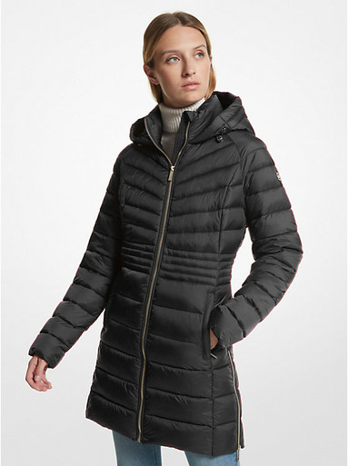 MICHAEL KORS Quilted Nylon Puffer Coat - Black image 1