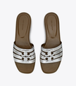 TORY BURCH Ines Slide - Silver / Wild Mushroom image 0