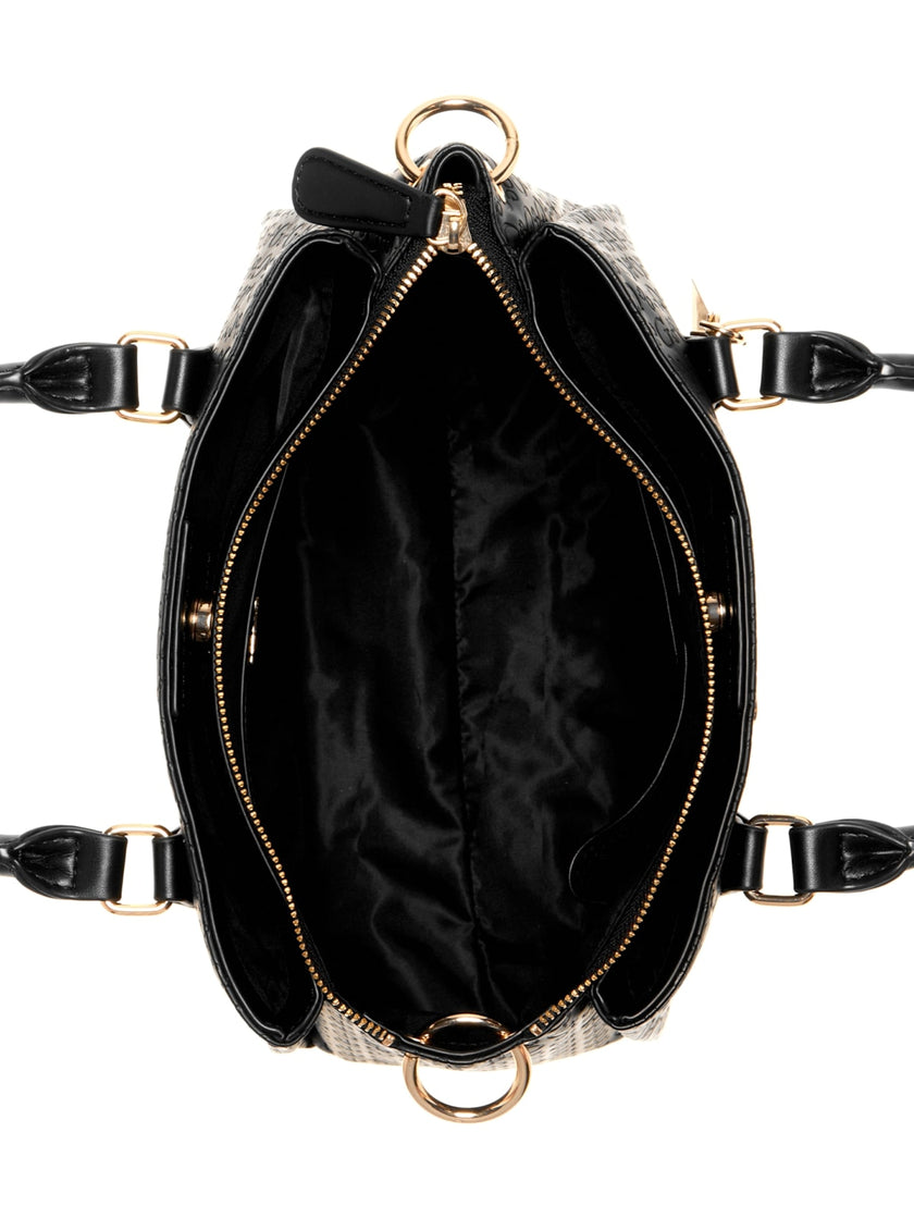 Guess Zakaria Debossed Logo Satchel - Black image 2