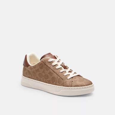 Coach High Line Sneaker In Signature Canvas - Brown Khaki image 3