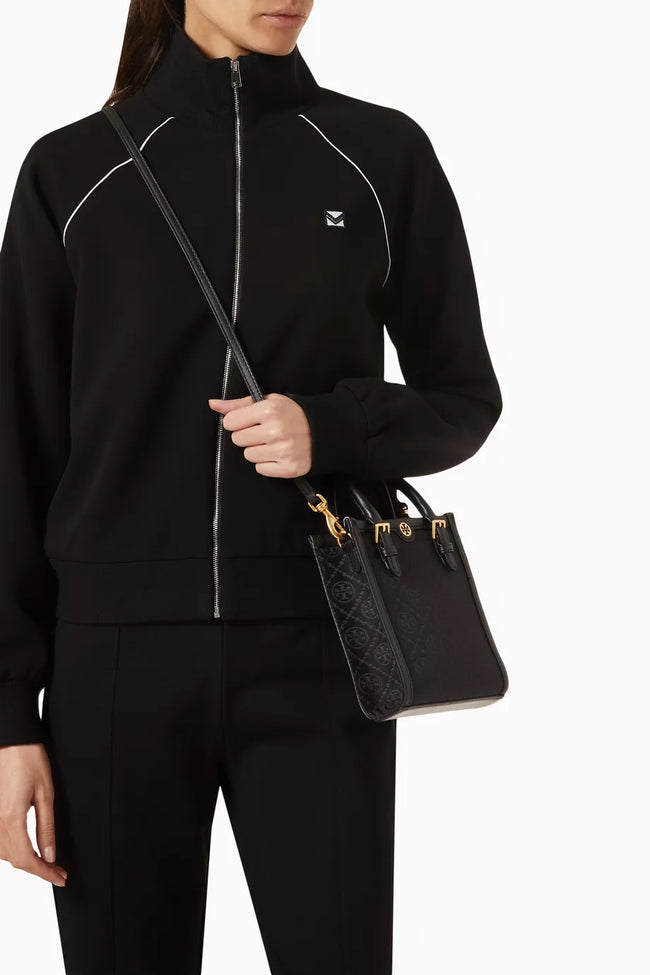 [AT DELHI] TORY BURCH T Monogram Mini N/s Tote Bag - Black image 0
