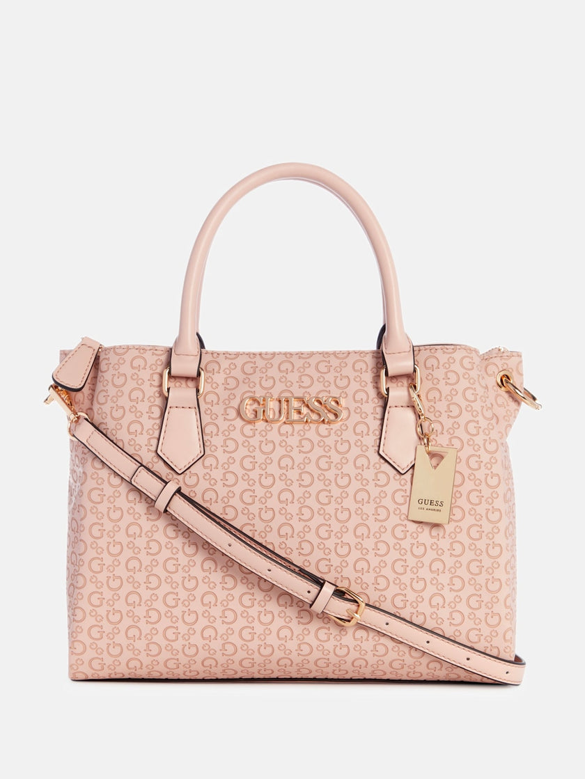 Guess Zakaria Debossed Logo Satchel - Pink image 0