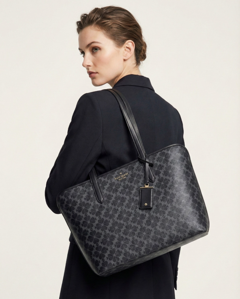 KATE SPADE Signature Spade Flower Large Tote - Black image 0