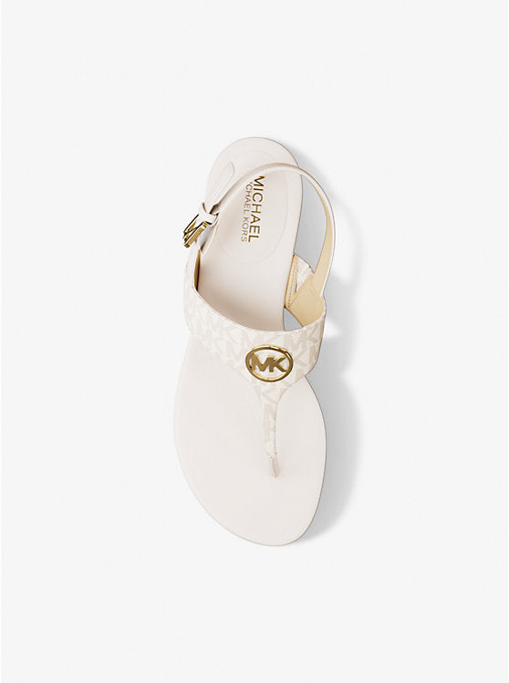 MICHAEL KORS Hannah Signature Logo T-Strap Sandal - Vanilla image 1