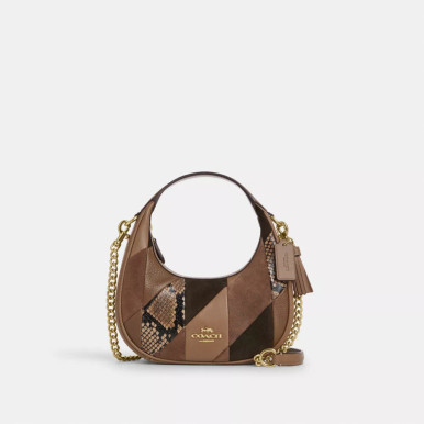 COACH Carmen Mini Crossbody Bag With Patchwork - Mushroom Multi image 1