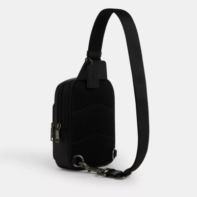 COACH Racer Sling Pack In Signature - Gunmetal/Charcoal/Black image 1
