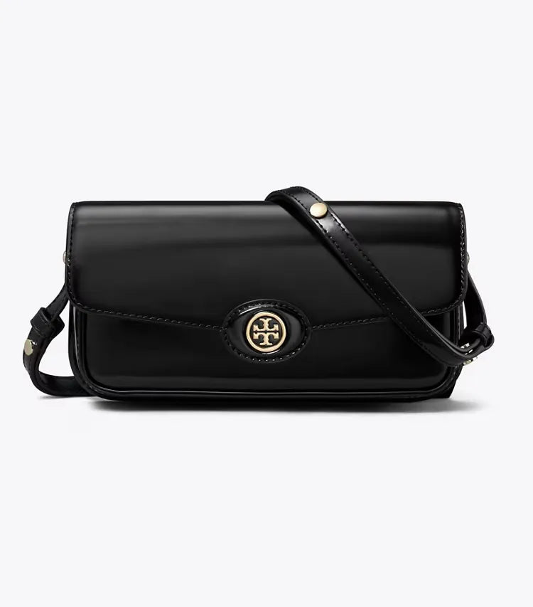 [AT DELHI] TORY BURCH Robinson Spazzolato East/West Shoulder Bag - Black image 1