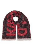 KARL LAGERFELD Logo Fluffy Blanket Scarf - Admiral Red (Arriving In Delhi) image 0