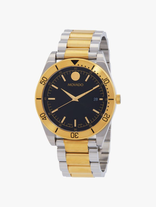 MOVADO Sport Quartz Black Dial Two-tone Men's Watch image 0