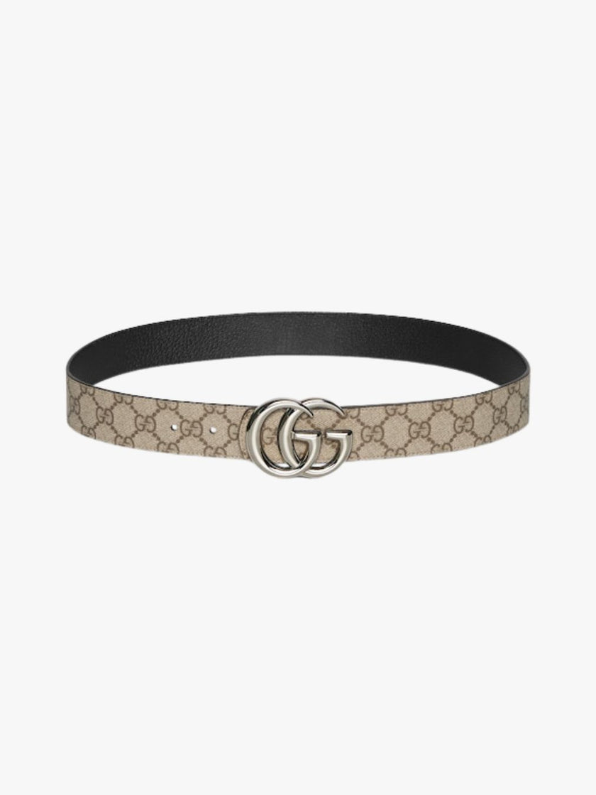GUCCI GG Marmont Reversible Belt - Beige and Dark Brown image 0