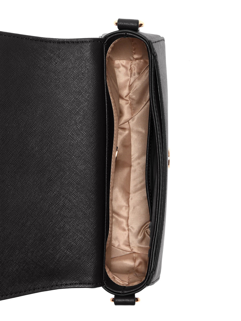 Guess Lumina Saffiano Shoulder Bag - Black image 2