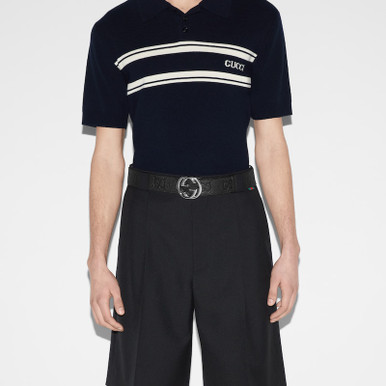 GUCCI Wide Belt With Interlocking Gg Detail Buckle image 3