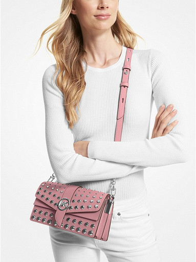 MICHAEL KORS Greenwich Medium Studded Saffiano Leather Shoulder Bag image 0