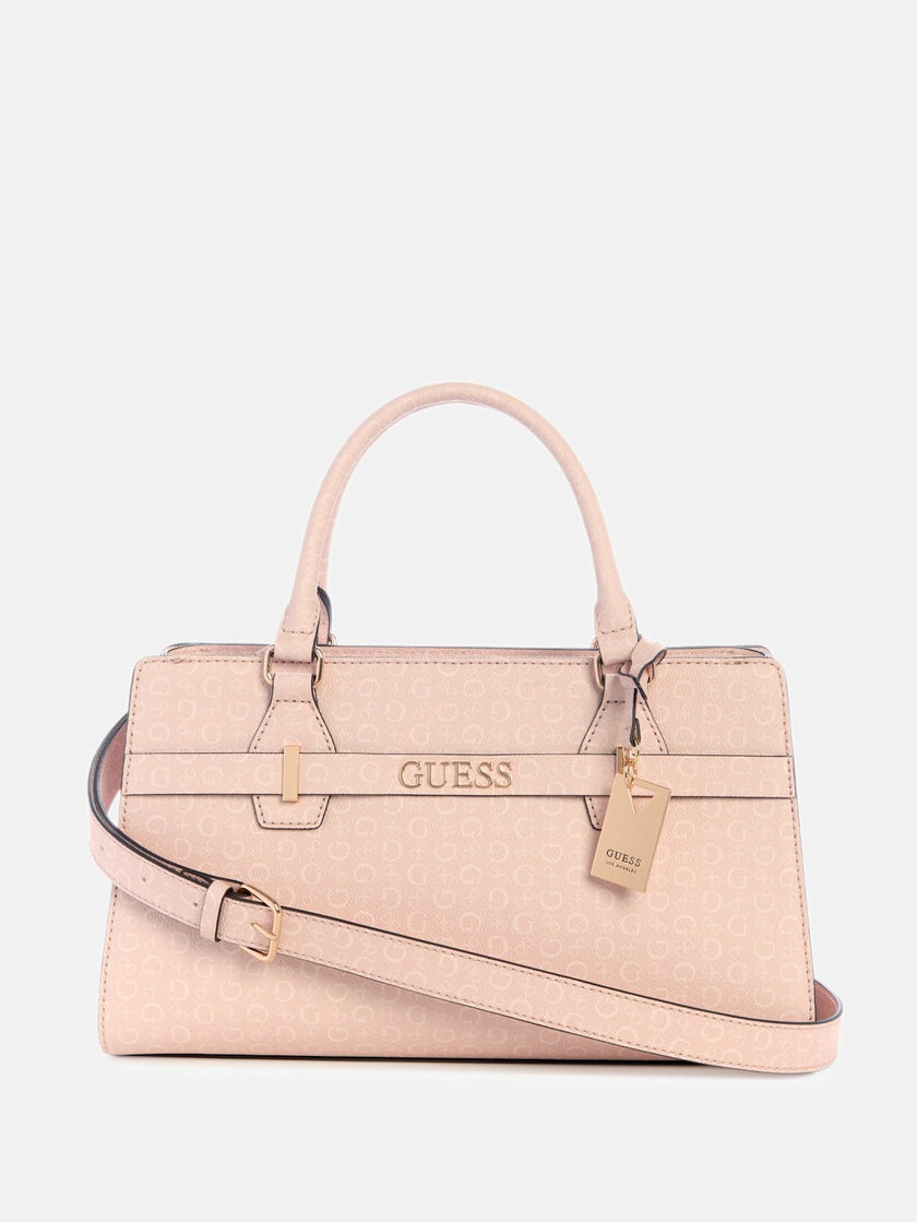 Guess Eldoria Logo Satchel - Brown image 0