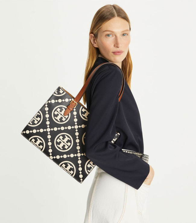 [AT DELHI] TORY BURCH Small T Monogram Contrast Embossed Tote image 1