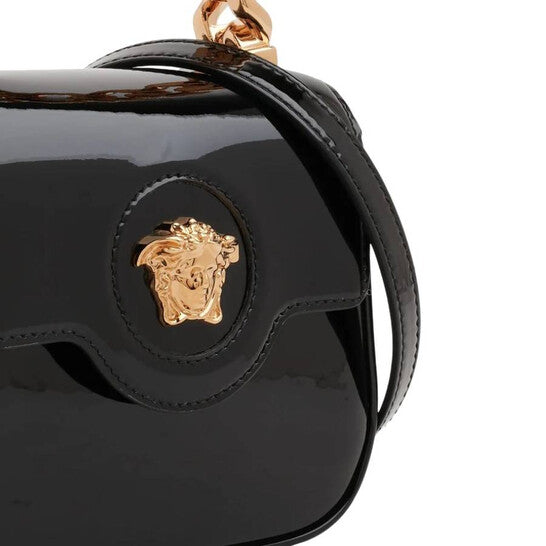 VERSACE Black Glossy Leather La Medusa Mini Bag image 2
