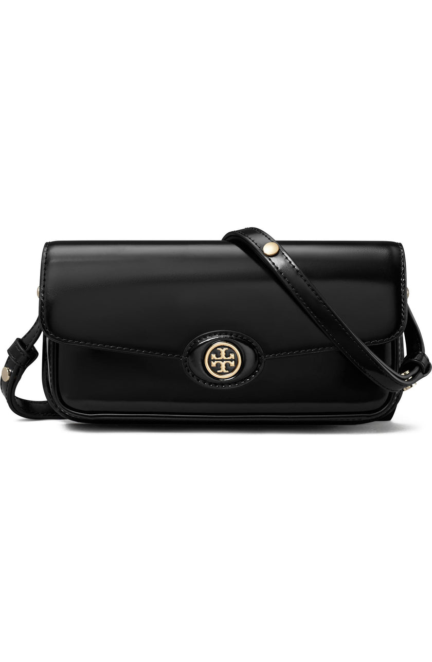 [AT DELHI] TORY BURCH Robinson Spazzolato East/West Shoulder Bag - Black image 0