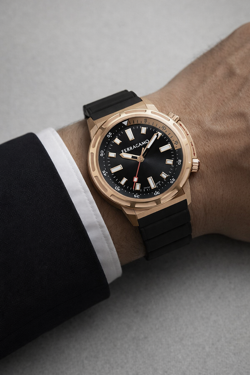 SALVATORE FERRAGAMO Sport Quartz Black Dial Men's Watch (Arriving In Delhi) image 0