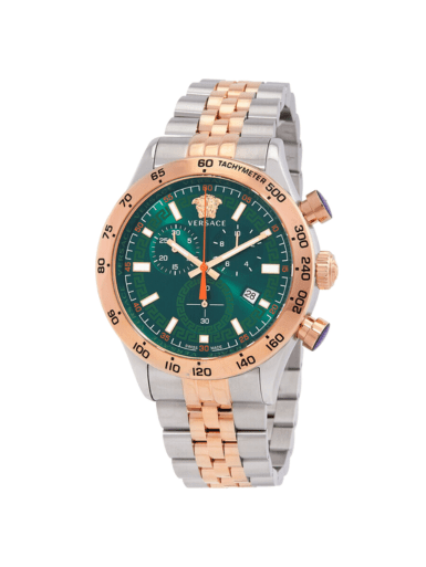 VERSACE  Hellenyium Chronograph Quartz Green Dial Men's Watch image 0