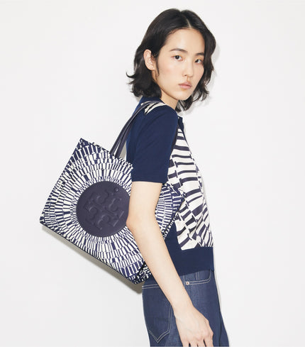 [ARRIVING  IN INDIA] TORY BURCH Ella Printed Small Tote - Navy Circle
