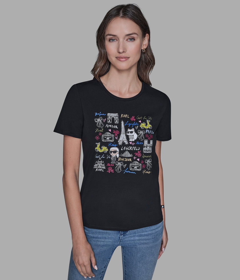 KARL LAGERFELD Whimsy Tee - Black (Arriving In Delhi) image 0