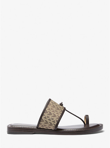 MICHAEL KORS Ashtin Mk2000 Logo Jacquard Sandal - Natural image 0