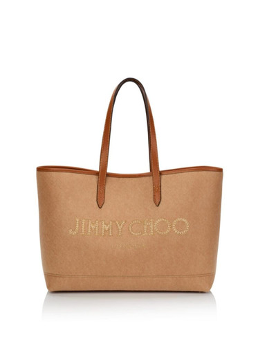 JIMMY CHOO Logo Felt Tote Ofet Chamois Wood image 0