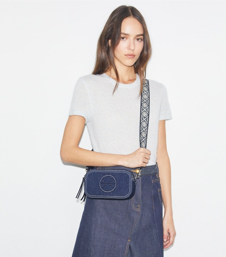 TORY BURCH Mini Miller Denim Crossbody Bag image 1